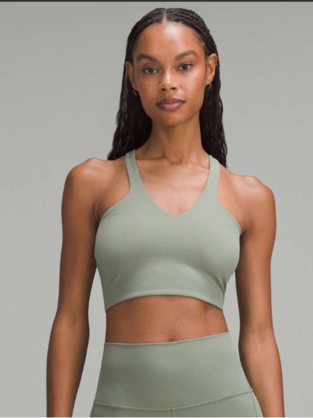 Lululemon Bend This V and Racer Bra *Light Support, A-C Cups
Grey Eucalyptus